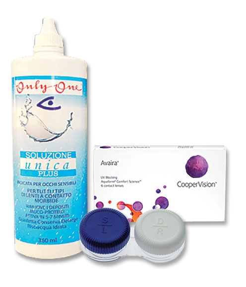 Value Pack of Avaira 3+3 lenses, Unica Plus 360ml + lens case