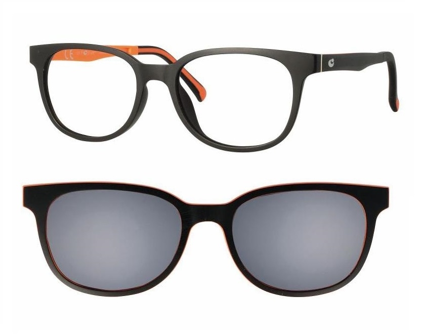 F0281 Junior Matt Black/Orange + magnetkinnitusega klipid