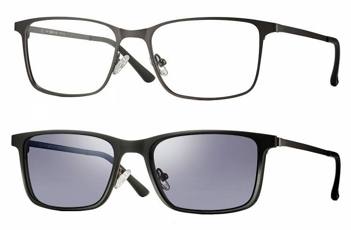 F0374 Matt Gun Metal (Size L) + magnetic clip-on (Grey)