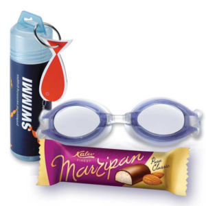 Подарочный комплект: оптические очки для плавания SWIMMI 1 + марципановый батончик