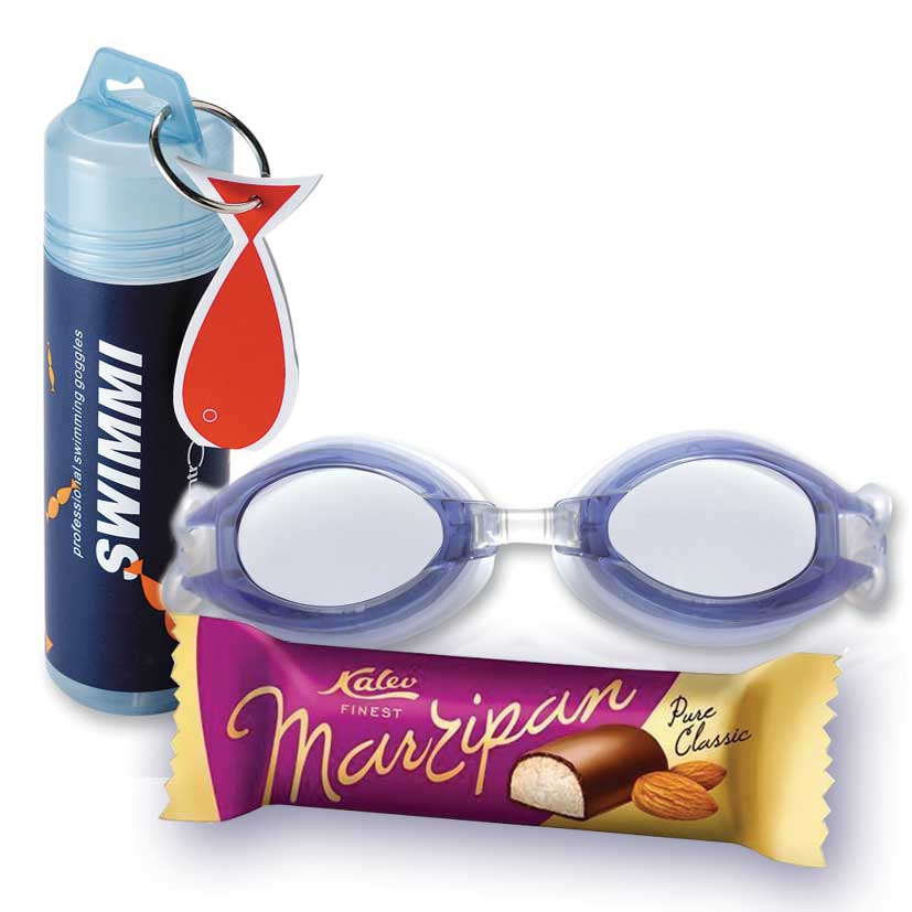 Подарочный комплект: оптические очки для плавания SWIMMI 1 + марципановый батончик