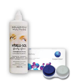 Komplekt Biofinity 3+3 ja Hyalu-Sol 360ml + konteiner + pintsetid