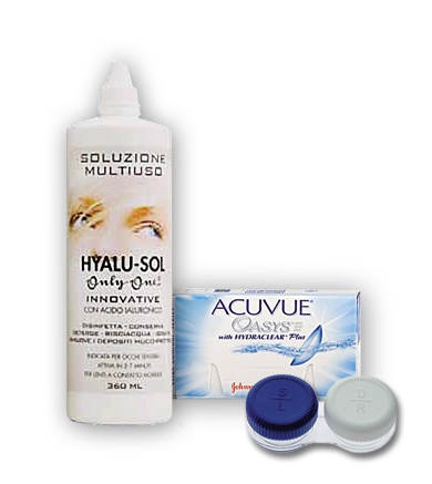 Komplekt Acuvue Oasys BC8.8 3+3 ja Hyalu-Sol 360ml + konteiner + pintsetid