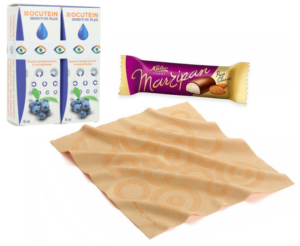 Gift Set: Ocutein Sensitive Plus 15 ml + 15 ml and Rubber Dotted Cleaning Cloth