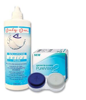 Komplekt PureVision 2HD 3+3 läätse ja Unica Plus 360ml + konteiner