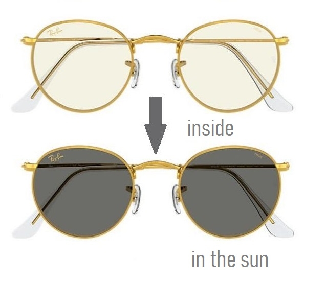 Ray-Ban 3447 9196BL Round Evolve Photochromic with Blue Light Filter (Size M)