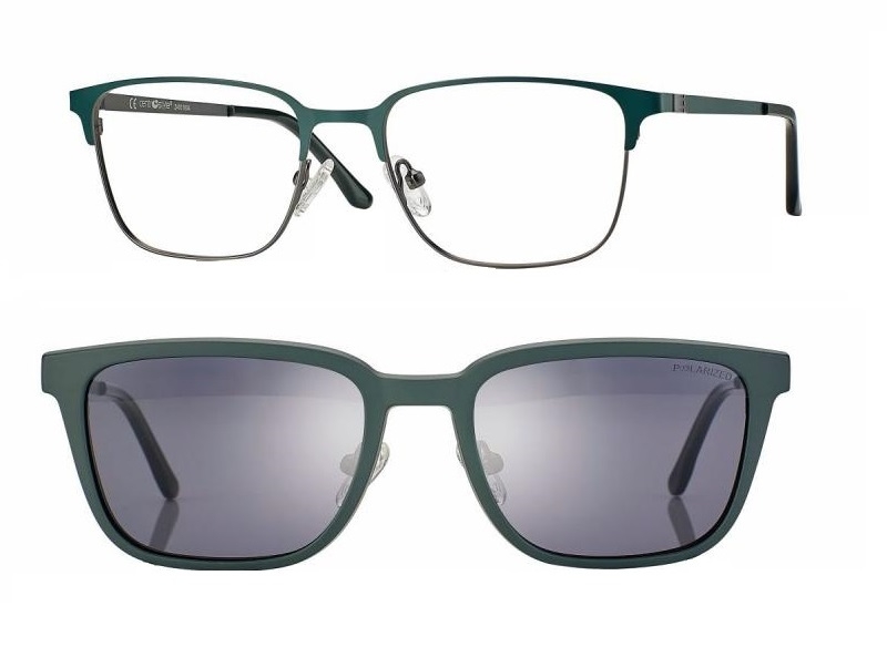 F0610 Matt Green/Gun Metal + magnetkinnitusega klipid